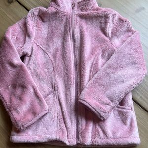 Pink fleece soft girls jacket, size small (5/6)